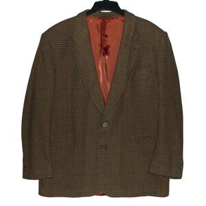 Bridgewater Blazer Mens 46L Brown Wool Tweed 2-Button single breasted jacket